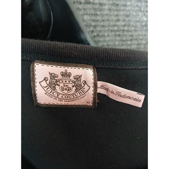 Juicy Couture Jumpsuit Vintage Y2K Black Terrycloth 3/4 Sleeve Women's Size M - Picture 9 of 10